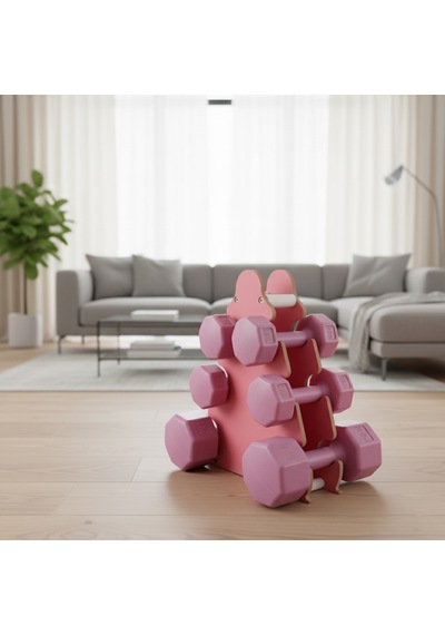 Psspor Mini Stand Pembe (Psspor 1Kg-2Kg-3Kg Dambillari Ile Uyumludur - Görseldeki Dambillar Dahil Değildir)