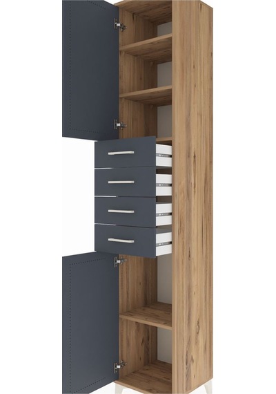 Hyperion Dolap 4 Raflı 4 Çekmeceli 2 Kapaklı 44x44x243 Çam-an... Çam Hyperion Dolap 4 Raflı 4 Çekmeceli 2 Kapaklı 44x44x243 Çam-an... Çam