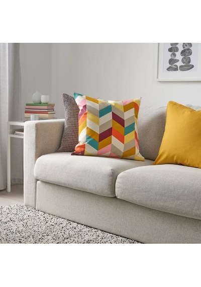 Ikea Hannelıse Dekoratif Yastık 50 X 50 Cm Sarı Hardal Bej Çok Renkli