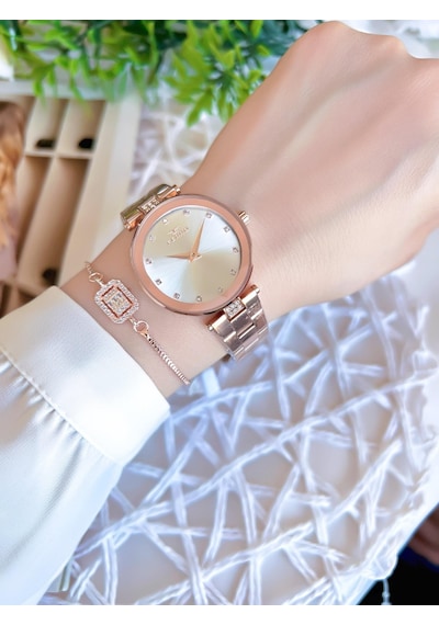 Ferro Rose/gold Renk Kararmaz Renk Atmaz 3 Atm Özel Tasarım Kadın Kol Saati Efl21297c