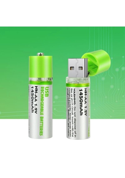Bay Usb İle Şarj Olabilen 2 Li 1450 Mah Lityum Şarjlı Kalem Pil Najmaddin