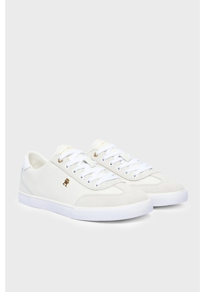 Tommy Hilfiger Logolu Deri Sneaker Ayakkabı Kadın Ayakkabı Fw0fw09391 Ybl Beyaz