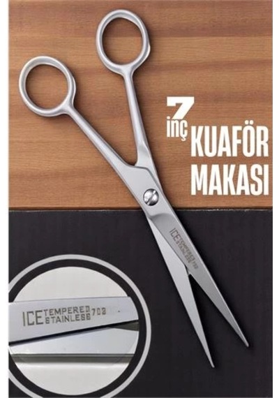 Ice Tempered 702 Berber Kuaför Makası Saç Kesim Makası Bıyık Sakal Makası Kuaför Ekipmanları 17 Cm