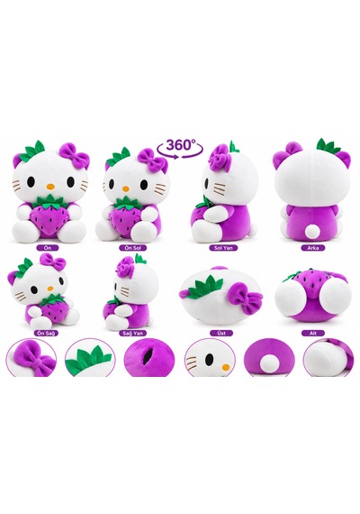 Oyuncak Hello Kitty Peluş Büyük Boy Yumuşak Sevimli Hediyelik Oyun Arkadaşı 40 Cm Mor