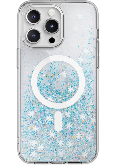 Apple Uyumlu iPhone 15 Pro Max Kılıf M-safe Şarj Özellikli Parlayan Simli Şeffaf Lisanslı Switcheasy Starfi Çok Renkli