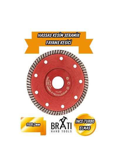Hassas Kesim Ince Turbo Elmas Seramik - Fayans Kesici 115 1,2x22.23mm