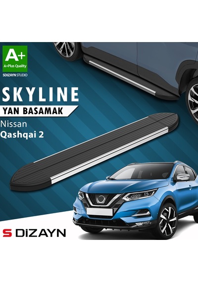 S-dizayn Nissan Qashqai 2 Skyline Krom Yan Basamak 173 Cm 2014-2021 A+ Kalite