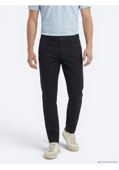 Kip Lacivert Dokuma Jogging Fit Casual Pamuk Karışımlı Pantolon Lacivert -