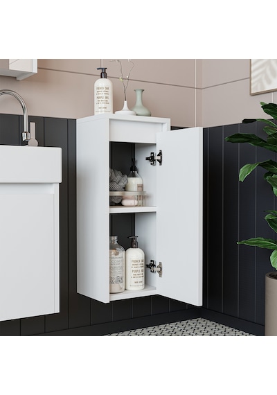 Roomart Ayaksız Tek Kapaklı Lavabolu 50 Cm Banyo Dolabı Mat Beyaz