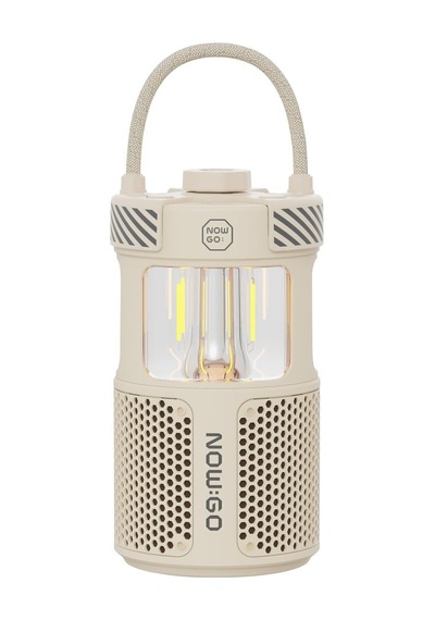 Nowgo F1 20w Bluetooth Hoparlör Taşınabilir Powerbank Kamp Feneri Bej