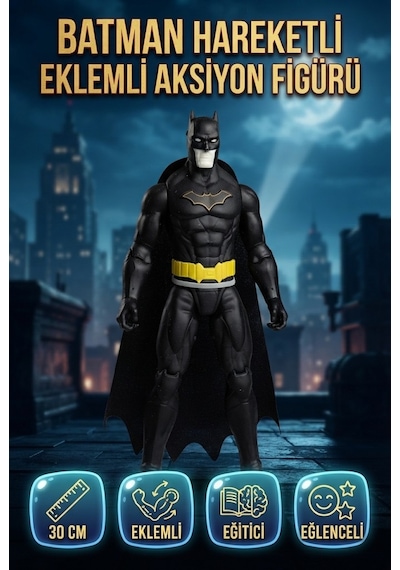 TıfılToys Batman Aksiyon Figürü 30 Cm - Sesli Ve Hareketli Eklem Tasarımlı Aksiyon Figürü Oyuncak