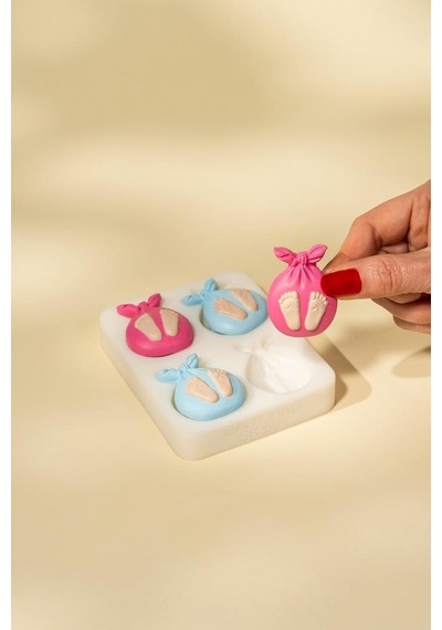 Baby Bag Dörtlü Silikon Mum Kalıbı Beyaz