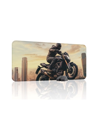 Motorsiklet Kaymaz Dikişli Kauçuk Oyuncu Mousepad V1 - 90x40 Xxl Gaming Mouse Pad Fare Altlığı
