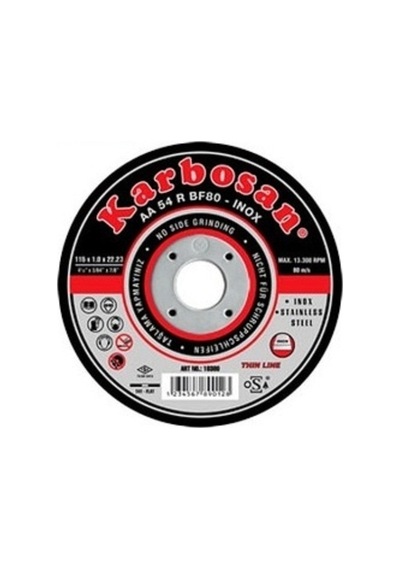 Karbosan Metal Kesici Disk 115x1x22 Mm İnox 25 Adet