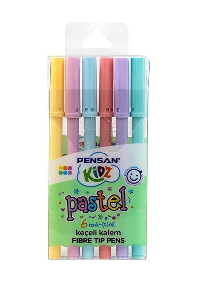 Pensan Kidz 6'lı Keçeli Boya Kalemi - Pastel Renk / 99090