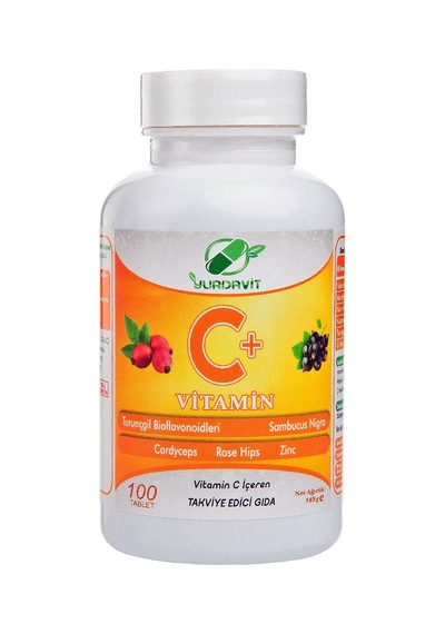 Yurdavit Vitamin C 1000 Mg 100 Tablet Kuşburnu Kara Mürver Çinko