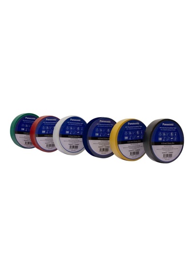 Panasonic Fr Pvc Elektrik İzolasyon Bandı Sarı 20m 1.80cm X 0,125mm - 8 Adet