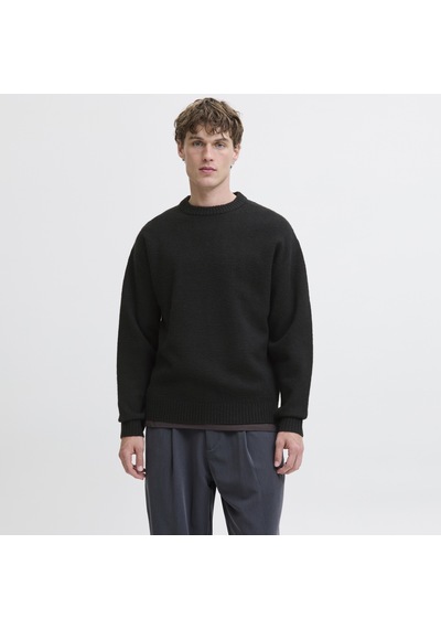 Jack & Jones Erkek Relaxed Fit Triko Kazak - Soho - 12278924 Siyah