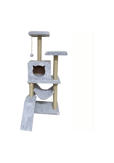 Reyo Pet S9 Kedi Tırmalama Kulesi Platformlu 124 Cm Gri