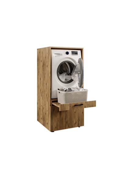 2 Çekmeceli Çamaşır Ve Kurutma Makinesi Dolabı, Banyo Dolabı Atl Atlantik Çam 2 Çekmeceli Çamaşır Ve Kurutma Makinesi Dolabı, Banyo Dolabı Atl Atlantik Çam