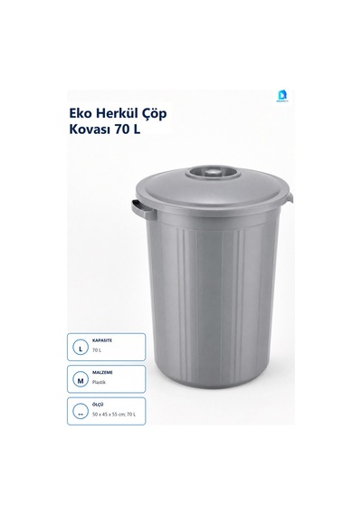 Eko Herkül Çöp Kovası 70 L Plastik Banyo Çöp Kovası Çok Renkli