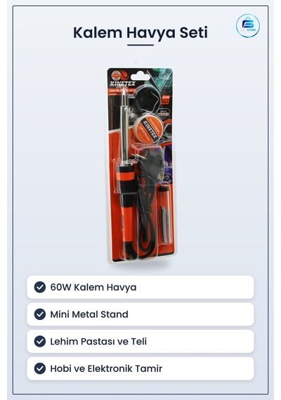 Kalem Havya Seti 60w Mini Stand Lehim Pastası Teli Elektronik Dev