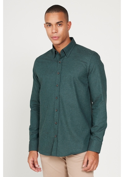 AC&Co / Altınyıldız Classics Erkek Koyu Yesıl Recycle Slim Fit Dar Kesim Gizli Düğmeli Yaka Pamuklu Flanel Oduncu Gömlek Koyu Yeşil AC&Co / Altınyıldız Classics Erkek Koyu Yesıl Recycle Slim Fit Dar Kesim Gizli Düğmeli Yaka Pamuklu Flanel Oduncu Gömlek Koyu Yeşil
