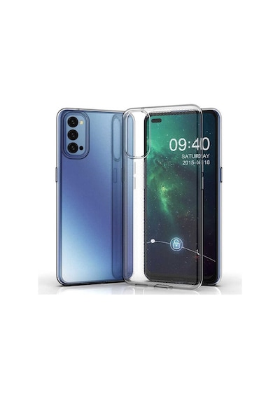 Oppo Reno 4 Kılıf Şeffaf Silikon Hibrit Case Renksiz