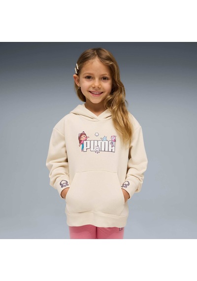 Puma X Gabbys Dollhouse Çocuk Baskılı Geniş Kesim Kapüşonlu Sweatshırt 634928 87 Beyaz
