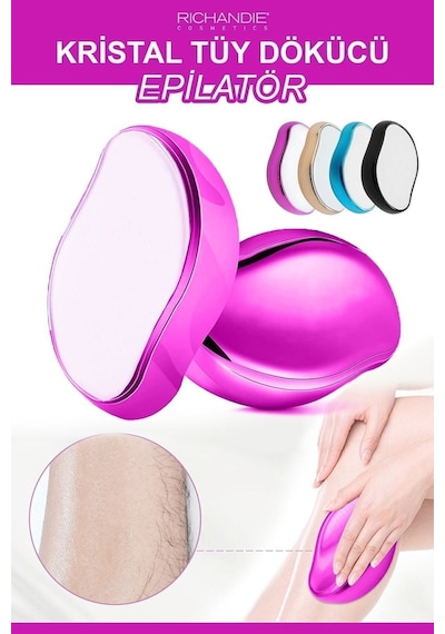 Kristal Tüy Dökücü Ağda Epilatör Crystal Eraser Epilasyon Aleti Tüy Silgisi Tüy Alıcı Fiziksel Pembe