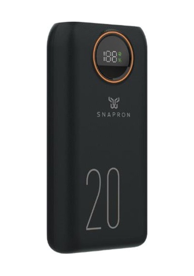 Snapron Snp-3013 20.000 Mah Lcd Ekran Dahili Kablolu 22.5w Hızlı Şarj Powerbank Siyah