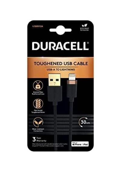 0,3m Lightning To Usb-a Örgülü Şarj Kablosu - Siyah
