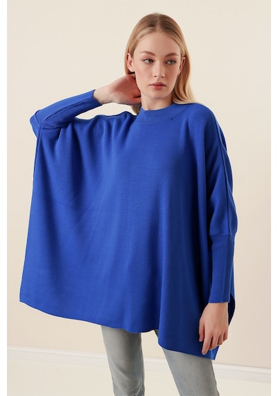 Bigdart 15783 Yırtmaçlı Panço Kazak - A.saks 001