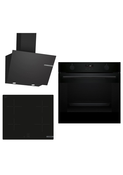 Bosch 651 HUA736EA0T - PUG61KAA5E - DWK66PJ60T İndüksiyon Ocaklı Siyah 3'Lü Ankastre Set