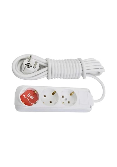 3'lü 5m Uzatma Kablosu Yüksek Kalite Elektrik Kablosu Topraklı Priz 5 M