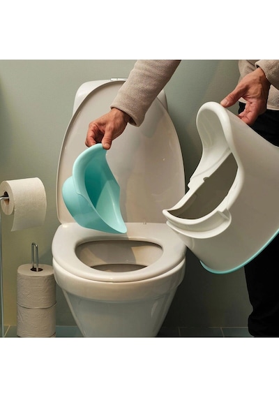 Kaliteli Çocuk Lazımlığı Yükseklik 28 Cm İkea Çıkartılabilir Pratik Kaymaz Lazımlık Beyaz-turkuaz Beyaz