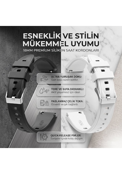 Caseonn Fossil Gen 5e 42mm Kordon Prizma Tokalı Spor Silikon Kayış Turuncu