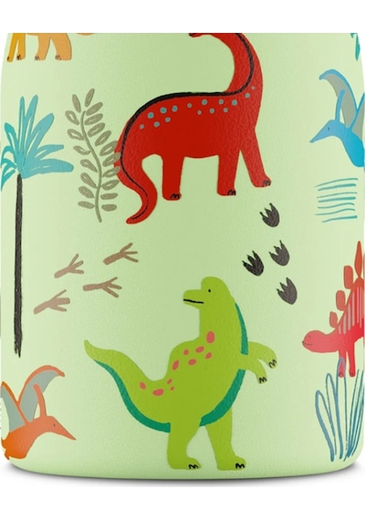 Kids Bottle Jurassic Friends Pipetli Paslanmaz Çelik Çocuk Su Matarası 250 Ml Yeşil
