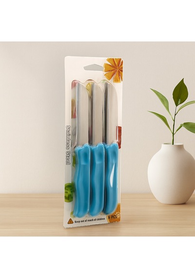 Meyve Bıçağı 6'lı Set - Renkli Plastik Saplı
