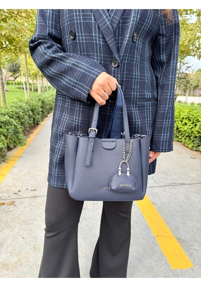 Just Polo Lüks Tasarım 3 Bölmeli Yumuşak Deri Lüks Ve Şık Dokunuş El & Omuz Çantası Shoulder Bag Lacivert