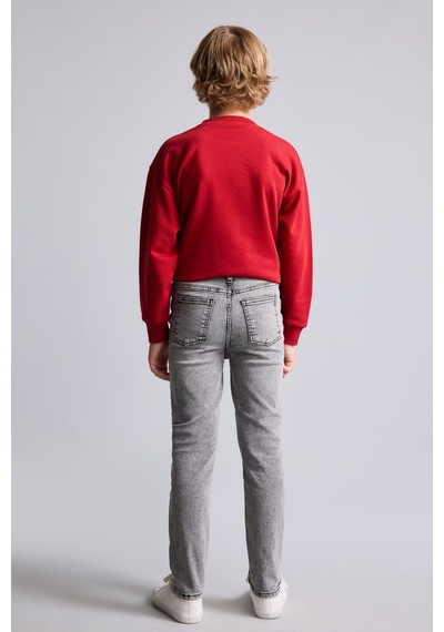 Defacto Slim Fit Düz Paça Yıkamalı Jean Pantolon Erkek Çocuk C3683a826aunm55 Gri-nm55