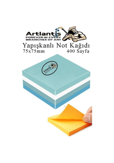Yapışkanlı Not Kağıdı 4 Renk 400 Sayfa 1 Paket Buzul Küp Blok Yapışkanlı Postit 75x75 Mm Renkli