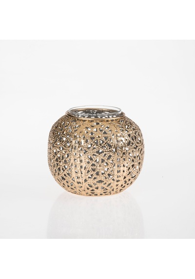 Pasabahce Ajur Metal Tealight Mumluk S Gold - 1 Adet Sarı