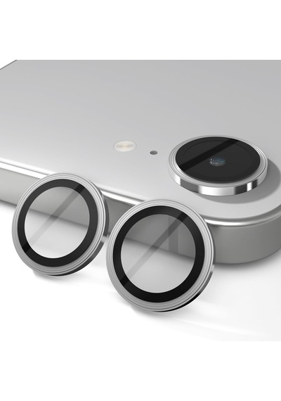 Forzacase Apple Uyumlu iPhone 16e İle Uyumlu Kamera Camı Lens Koruyucu Halka Seti - Fc381 Gümüş