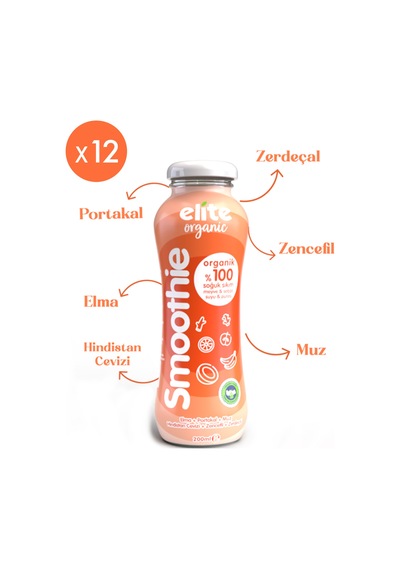 12'li Organik %100 Smoothie Turuncu 200 Ml