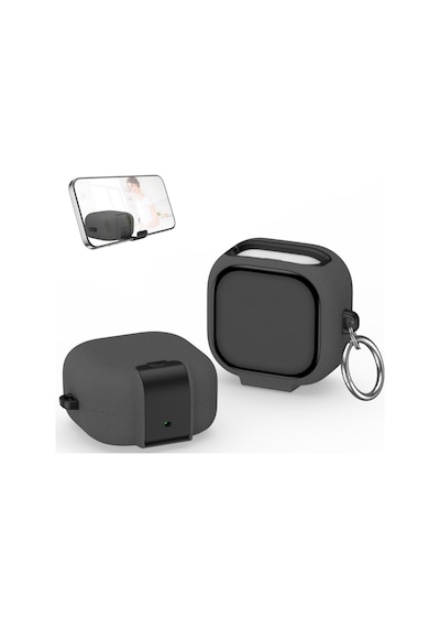 Samsung Galaxy Buds 4 Pro / Buds 4 İle Uyumlu Kılıf Standlı Kilitli Tpu Premium Matte Trip Case Koyu Gri