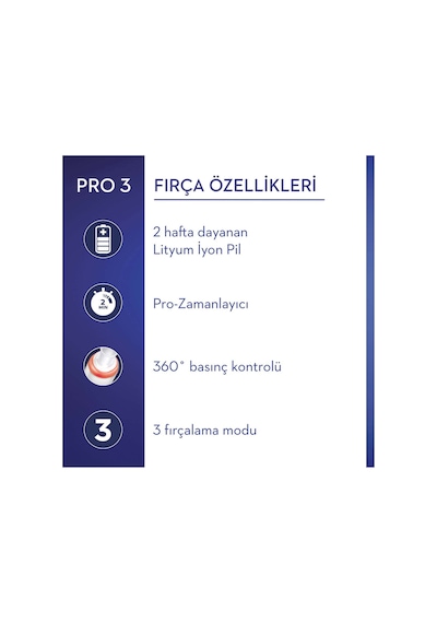 Oral-B Pro 3500 Şarj Edilebilir Diş Fırçası Beyaz+başlık X2