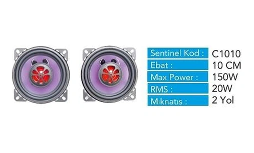 Sentınel Yuvarlak Hoparlör 150w 10 Cm Kapaksız 2 Ad