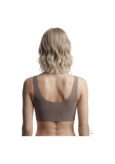 Cottonill Seamless Bra - Virela Vizon Lazer Kesim Önden Düğmeli Büyük Beden Kadın Sütyen