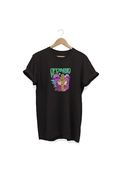 Openmind Baskılı Siyah T-shirt Siyah